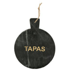 J-Line snijplank Tapas Rond Marmer - steen - zwart/goud