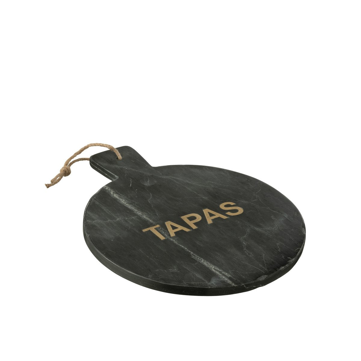 J-Line snijplank Tapas Rond Marmer - steen - zwart/goud
