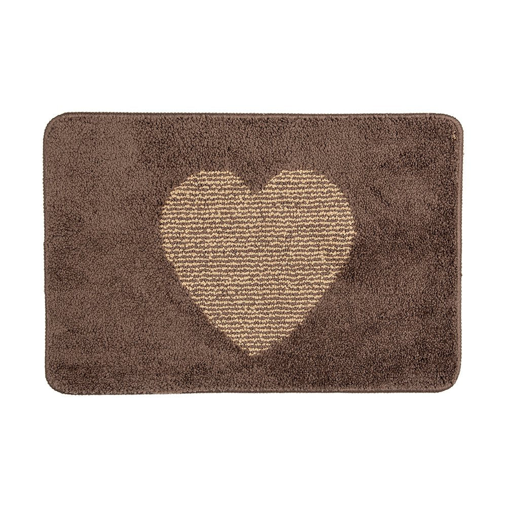 Badmat 58x38x1 cm Bruin Polyester Hart
